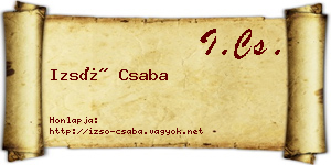 Izsó Csaba névjegykártya