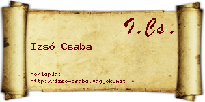 Izsó Csaba névjegykártya