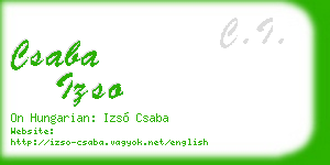 csaba izso business card